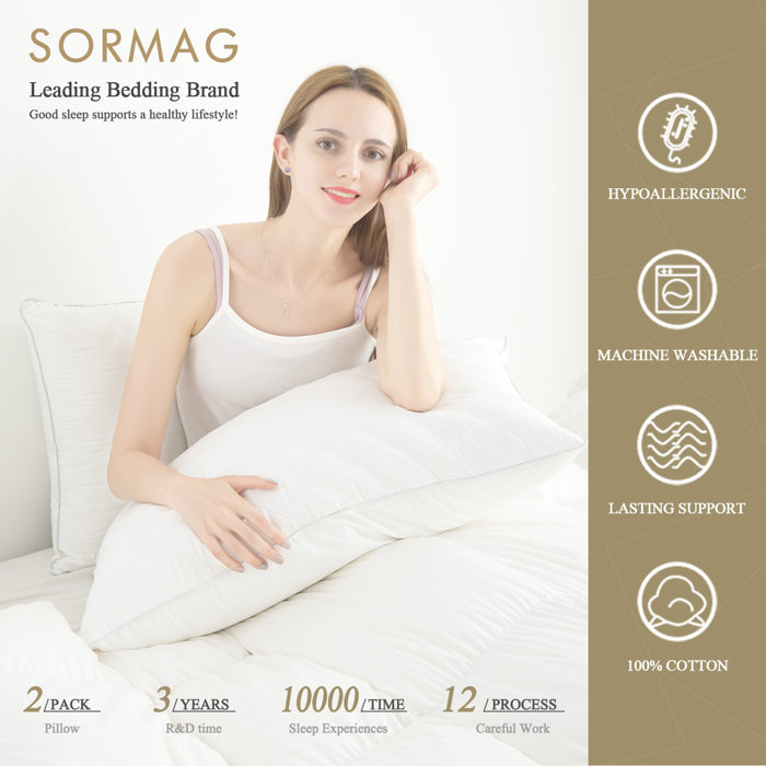 SORMAG Down Alternative Medium Cooling Pillow & Reviews Wayfair